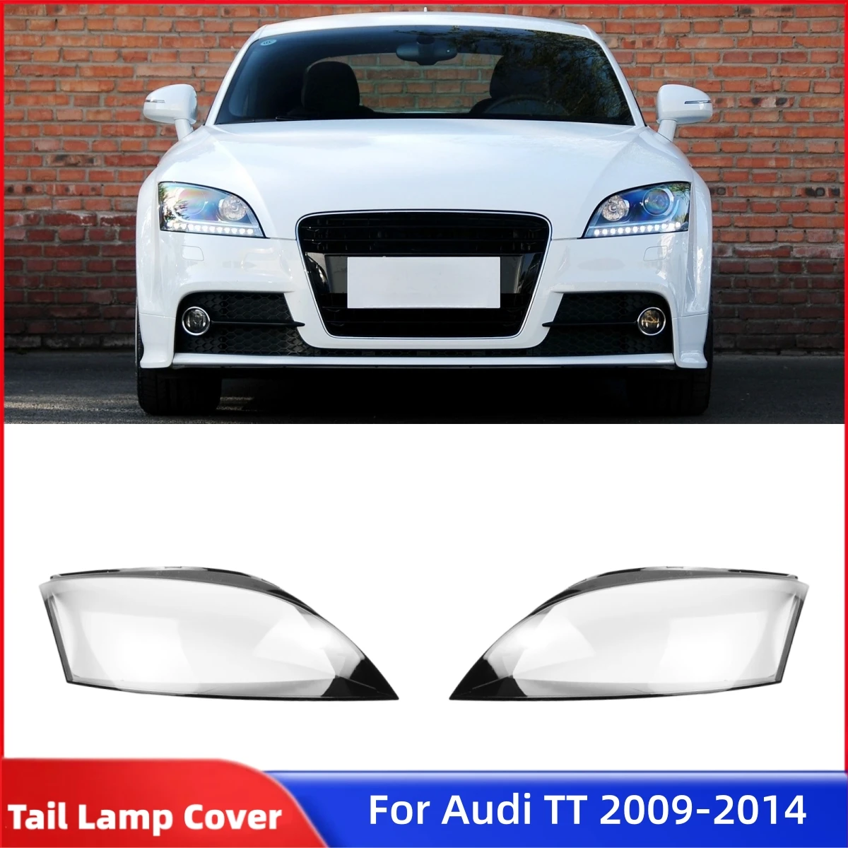 

For Audi TT TTS TT RS 2009 2010 2011 2012 2013 2014 Car Front Headlight Lens Cover Dust Cover For Headlights Glass replacement