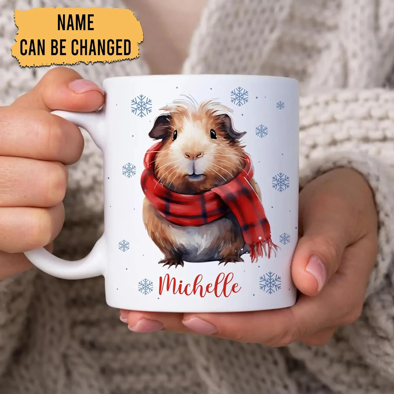 Girls, Men, Women - Birthday, Christmas, Easter Gift for Rabbit Lovers - Custom Name 11oz White Ceramic Coffee Tea Cup