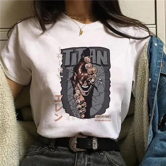 Attack on Titan Final Season 4 T Shirt damski Anime Shingeki No Kyojin Eren Yeager t-shirt z nadrukiem Men Plus Size bawełniane topy