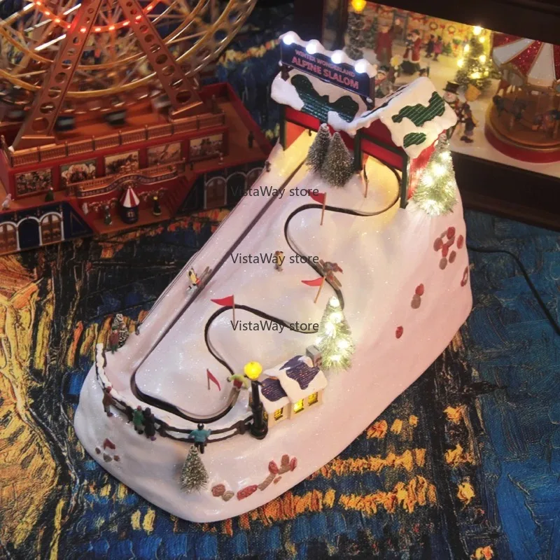 Mr. Christmas Ski Lights Music Box Music Box Girl Birthday Christmas Gift