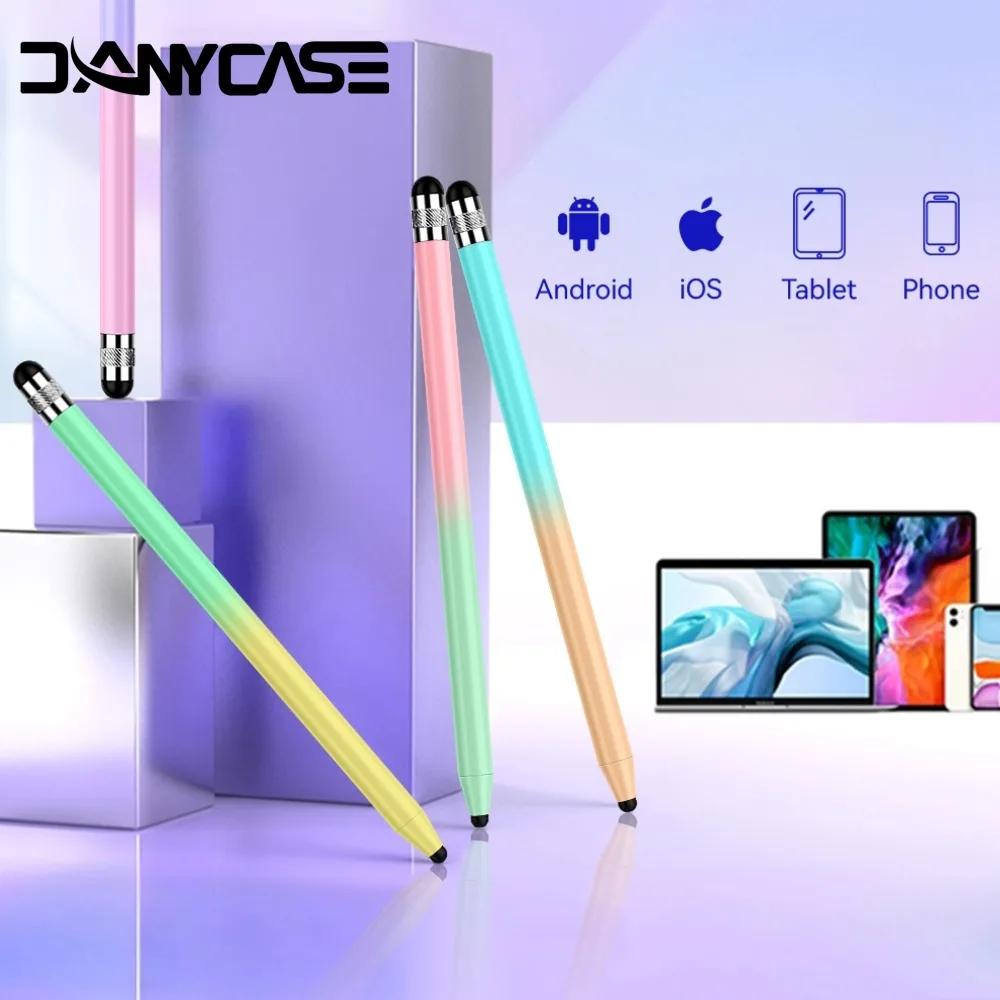 2 in 1 Universal Stylus Pen For Tablet Mobile Android IOS Phone iPad Accessories Drawing Tablet Pens Capacitive Screen Touch Pen