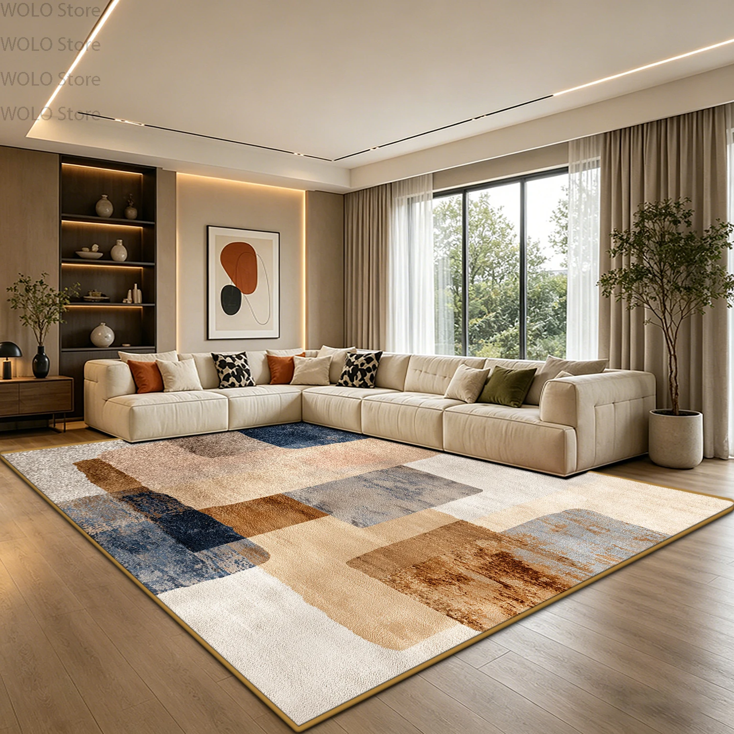 Nordic Abstract Modern Carpet for Living Room Home Decoration Luxury Large Area Rugs Washable Non-slip Bedroom Lounge Floor Mat