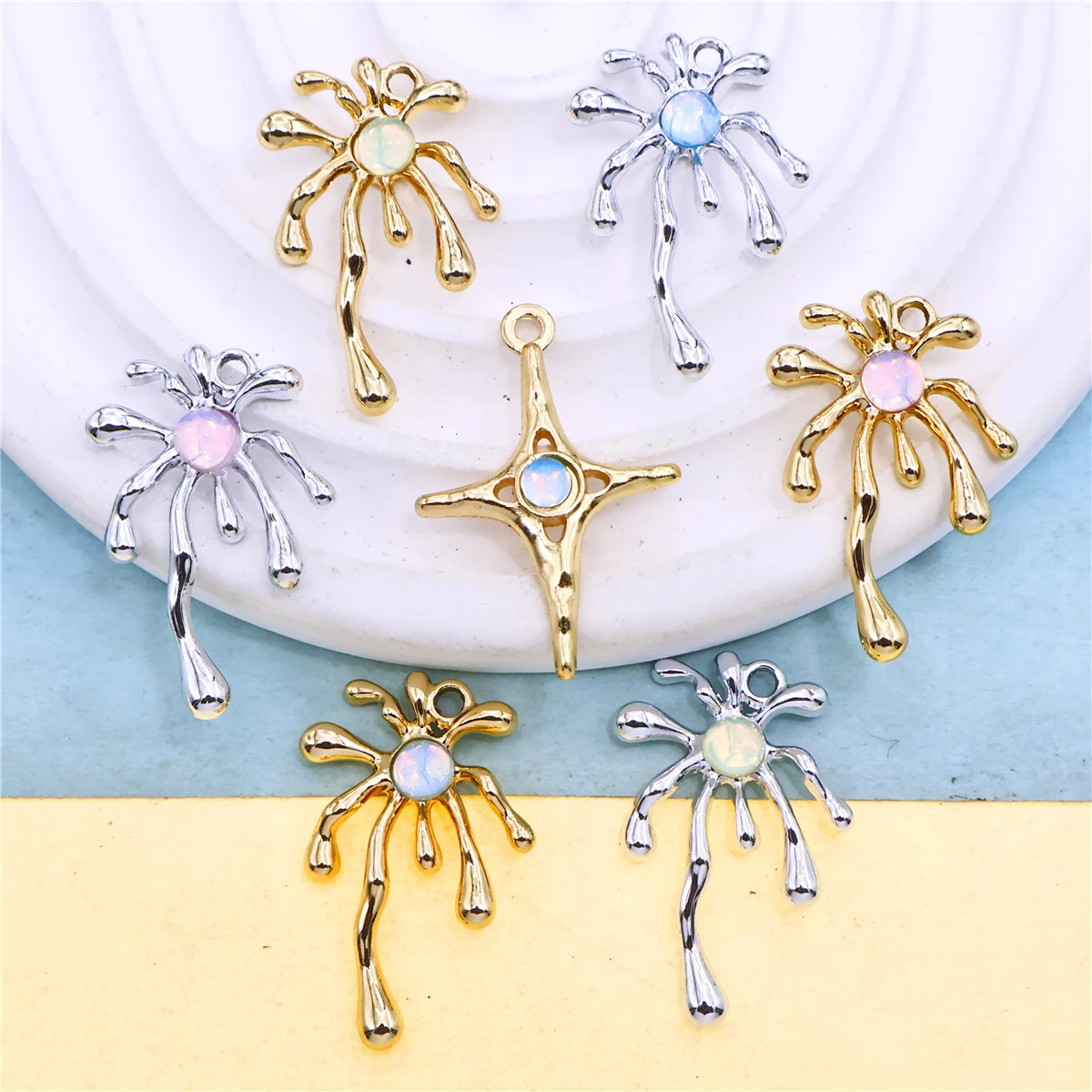 6pcs exquisite sun pendant, cross necklace pendant, making women's jewelry accessorie DIY Jewelry Findingss