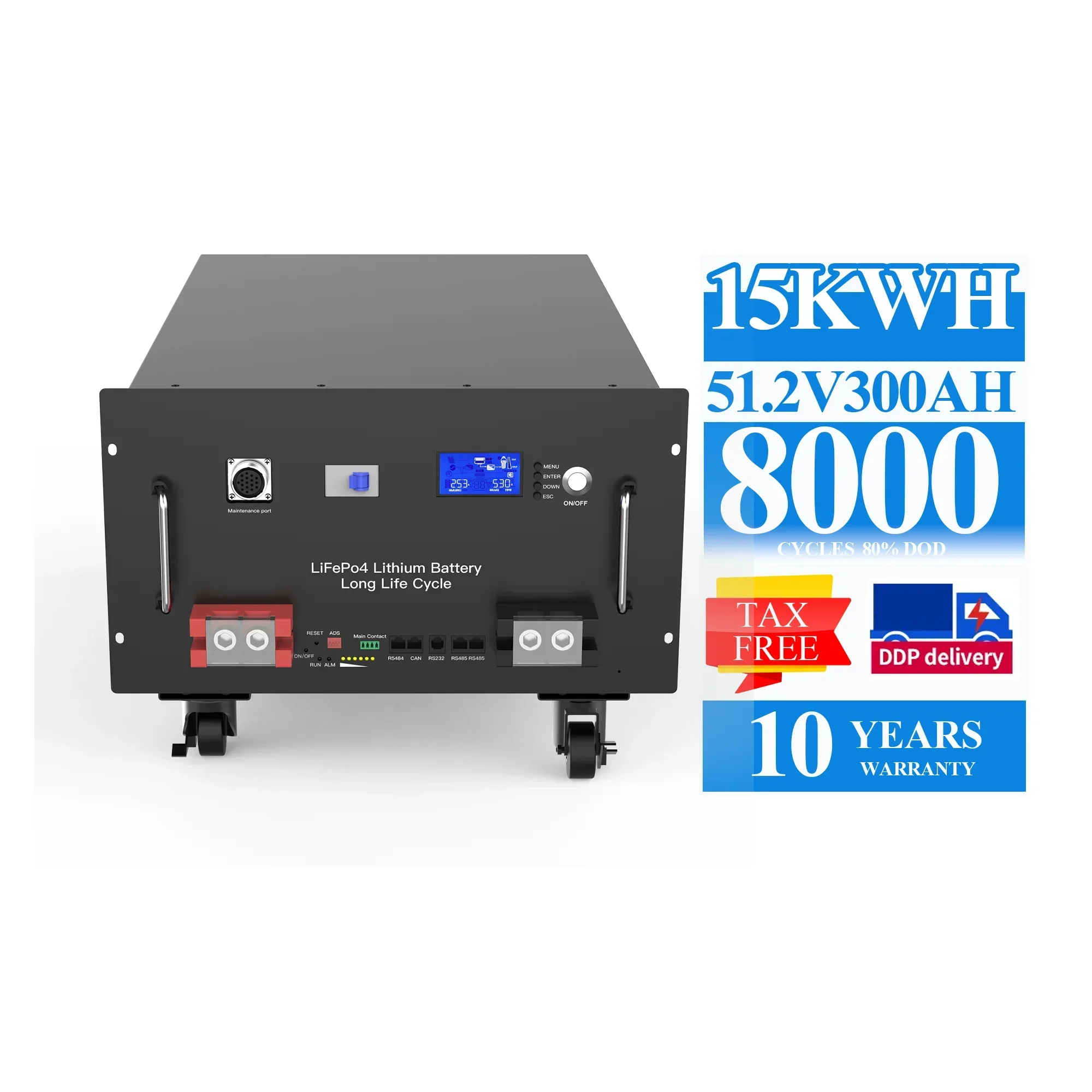 Avepower 48V Rack-Mounted Solar Energy Storage Battery Lithium Ion Battery Pack with 5kwh 10kwh 15kwh Lifepo4 for Solar Systems