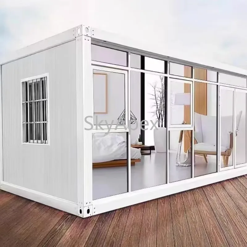 Luxury Steel Container House Modular Mobile Waterproof Fireproof Durable Office Building Kitchen Home Office Commercial Homestay