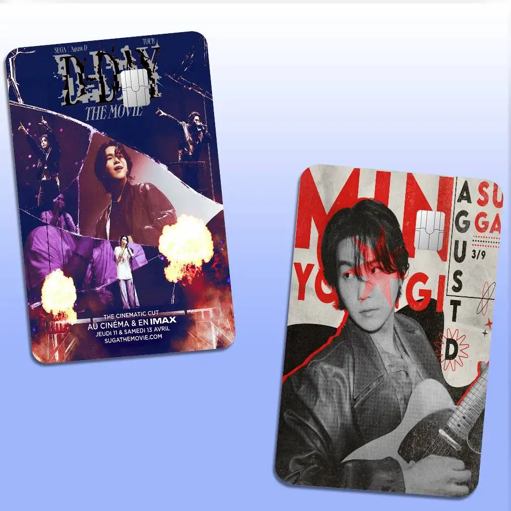 Singer A-AgustS D S-SUGAS Game Anime Sticker Film Skin Cover Case For Small Large No Chip Debit Credit Card Front Side