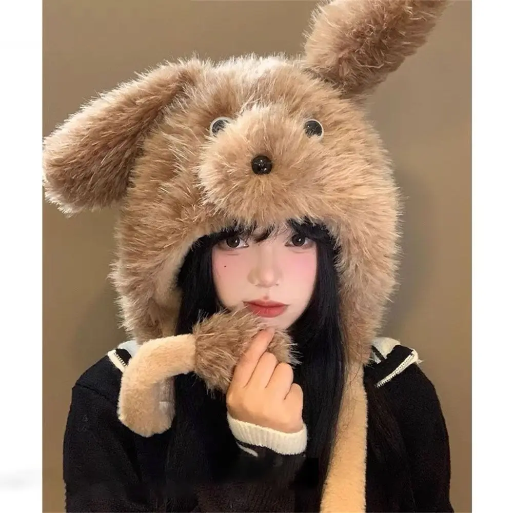 

Fashion Windproof Warm Hats Thick Coldproof Ear Protection Moving Ears Rabbit Caps for Women Girls