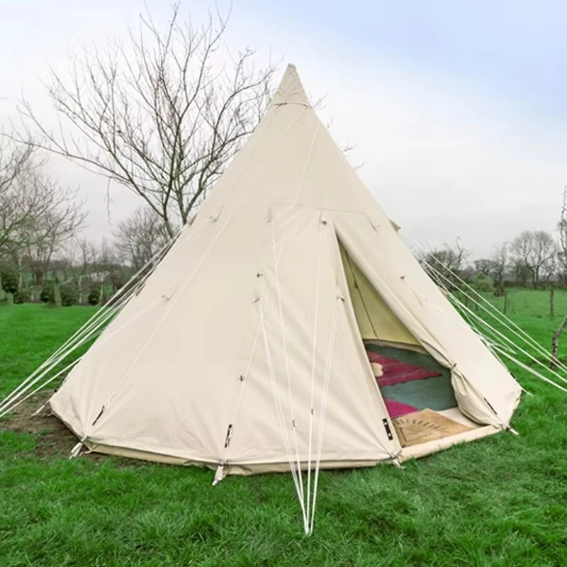 Wholesale Luxury Glamping Tents Bell Canvas Tent for Family Waterproof Arabic Tent Outdoor Camping