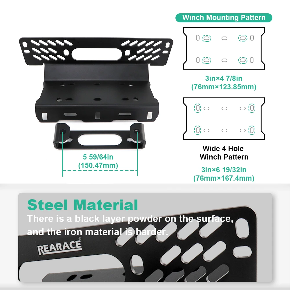 Pasuje do Polaris Ranger 700 / 800 Pełnowymiarowy 2010-2016 2017 Motocyklowy Przedni Uchwyt do Wciągarki Stalowa Płyta Montażowa Wciągarki UTV