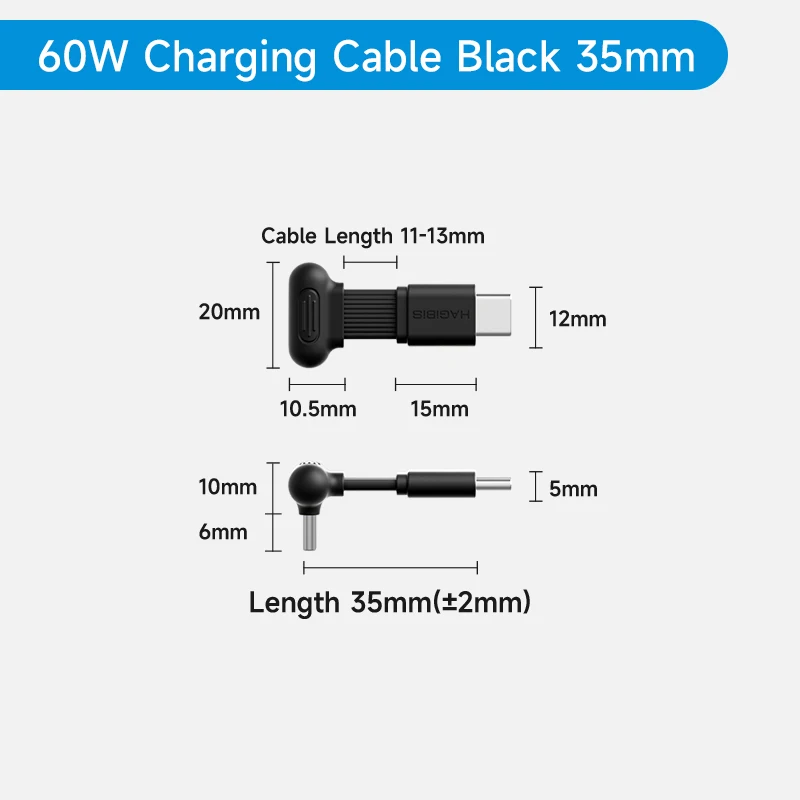 Hagibis USB-C rechtwinkliges Kabel, kurz, 90-Grad-Typ-C-Ladekabel, Powerbank, schnelles Laden, Kapselkabel, PD 60W für iPhone 17 Pro Max 16 15
