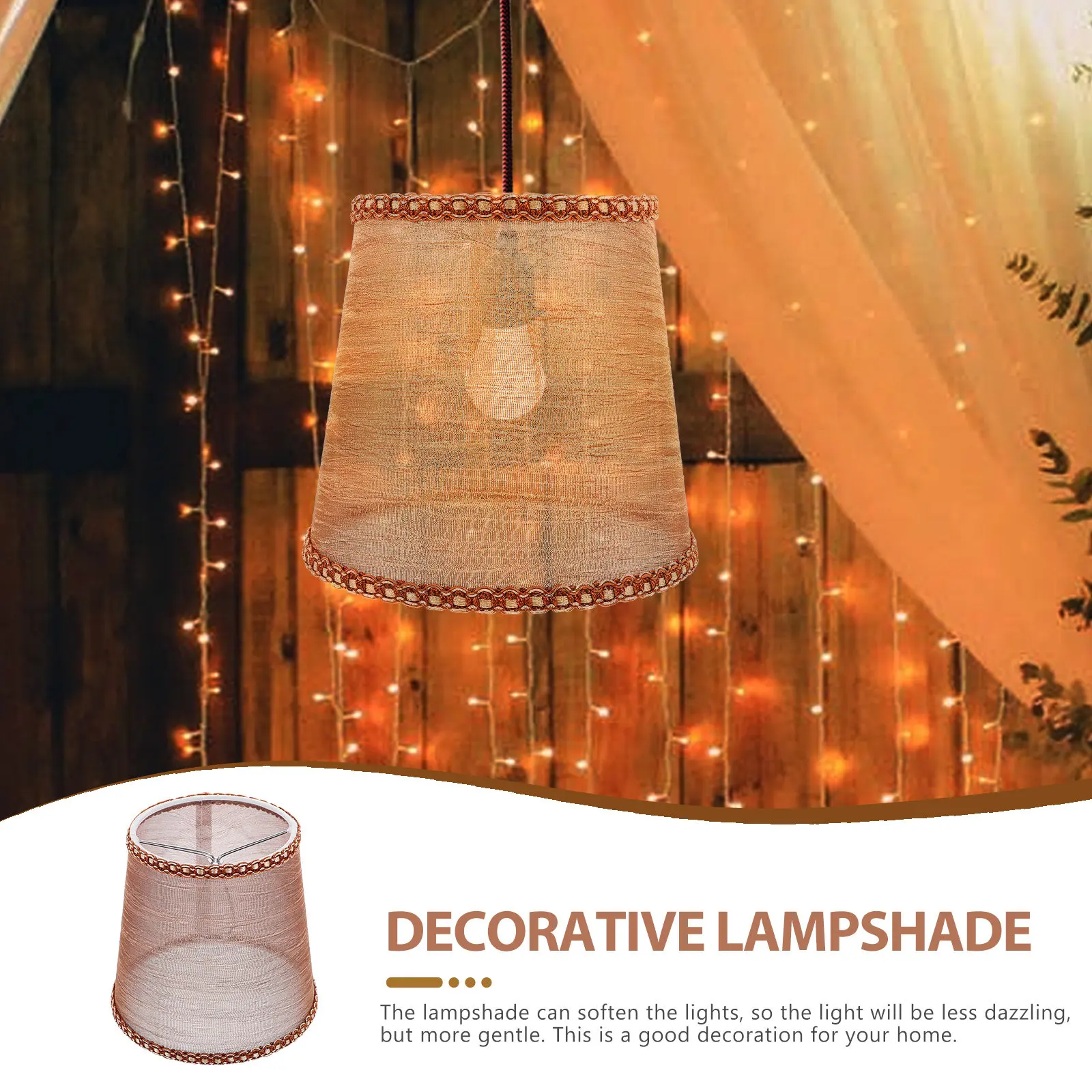 PVC Gauze Lamp Shade Vintage Bell Style Soft Light Diffuser for Table Desk Floor Bedside Wall Lamps Home Decor Lighting Fixture