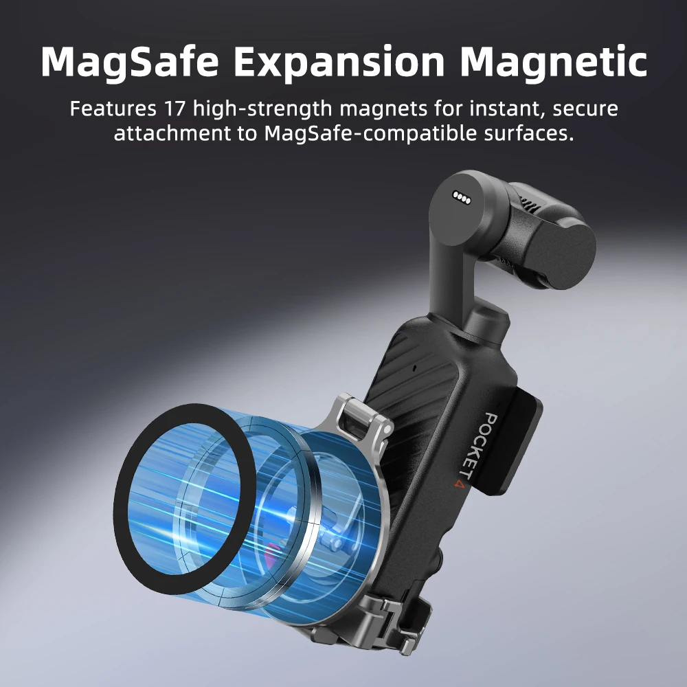 BRDRC Magnetic Mount for DJI Pocket 4 3 Accessories Aluminum Alloy Expansion Phone Adapter Live Streaming Teleprompter Holder