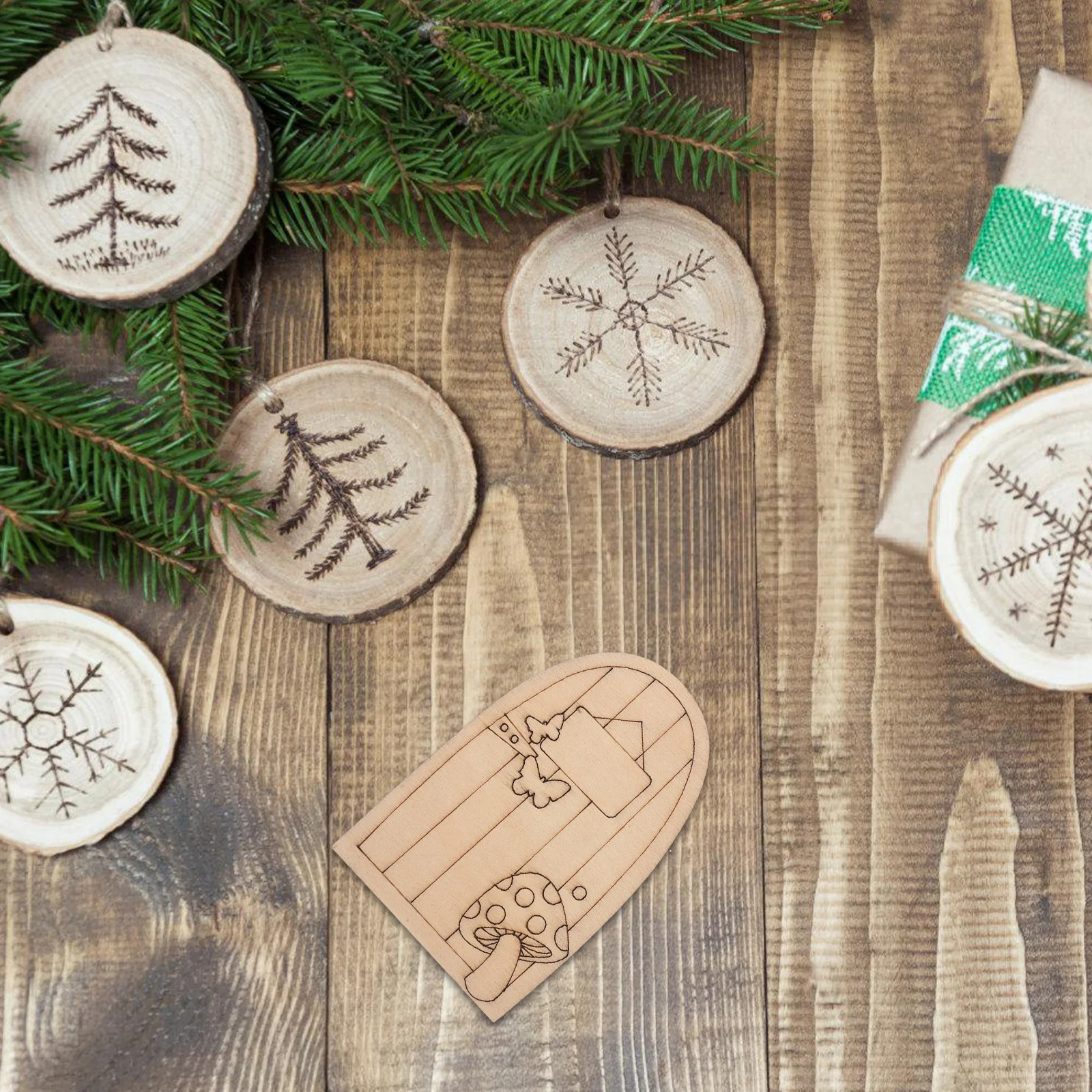 

50Pcs Fairy Door Kit Miniature Wooden Fairy House Doors DIY Crafts Moss Landscape Ornaments Gnome Garden Decorations