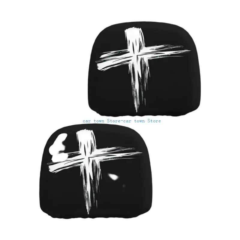 

RXJE Halloween Skull Pattern Headrest Cover for Cars Easy Installation and Cleaning