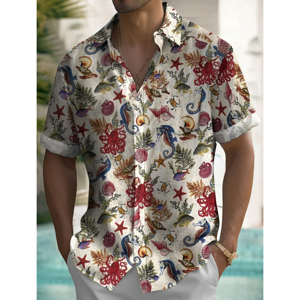 

Men's Shirt Summer Casual Fashion Short Sleeved Shirt For Men Loose Breathable Hawaiian Shirt Man Casual Men's Clothing Top