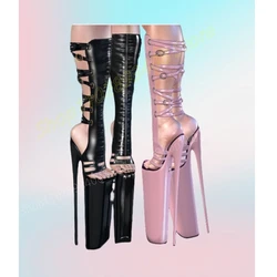 Cinture con fibbia Decor stivali con sandalo cavo Super Platform Dance Stiletto tacco alto moda scarpe da donna Sexy 2024 Zapatos Para Mujere