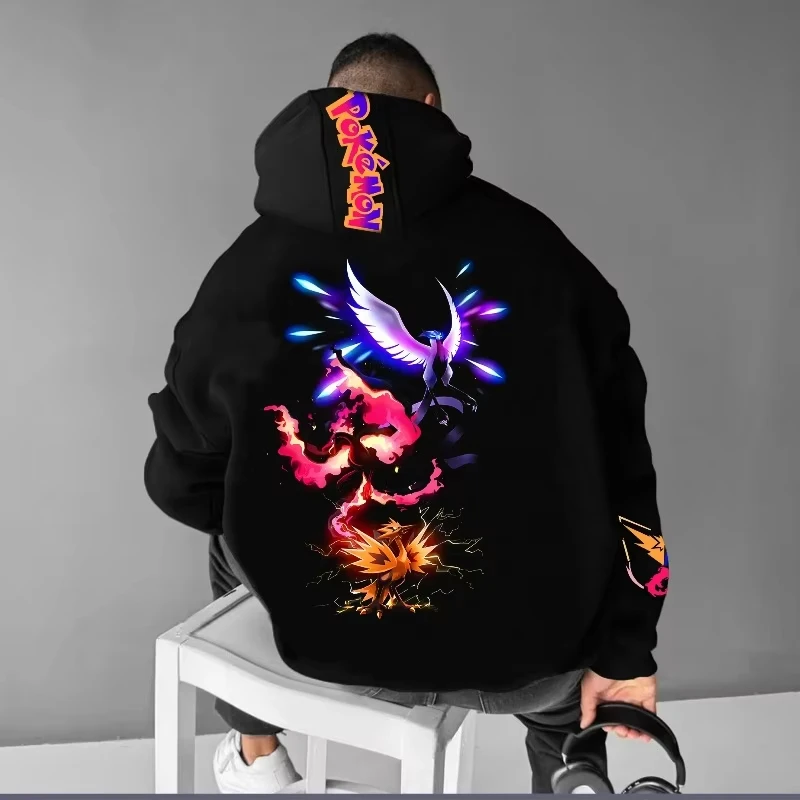 ポケモン ピカチュウ パーカー メンズ レディース 秋冬 両面プリント Y2K 大きいサイズ カジュアル 暖かく快適なトップス