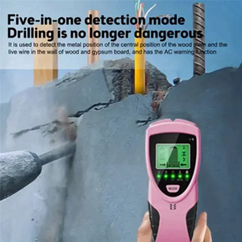 A19E-5-In-1 Wall Scanner Wood Current  Edge Center Finding Digital Stud Finder Sensor Wall Multi Function Scanner