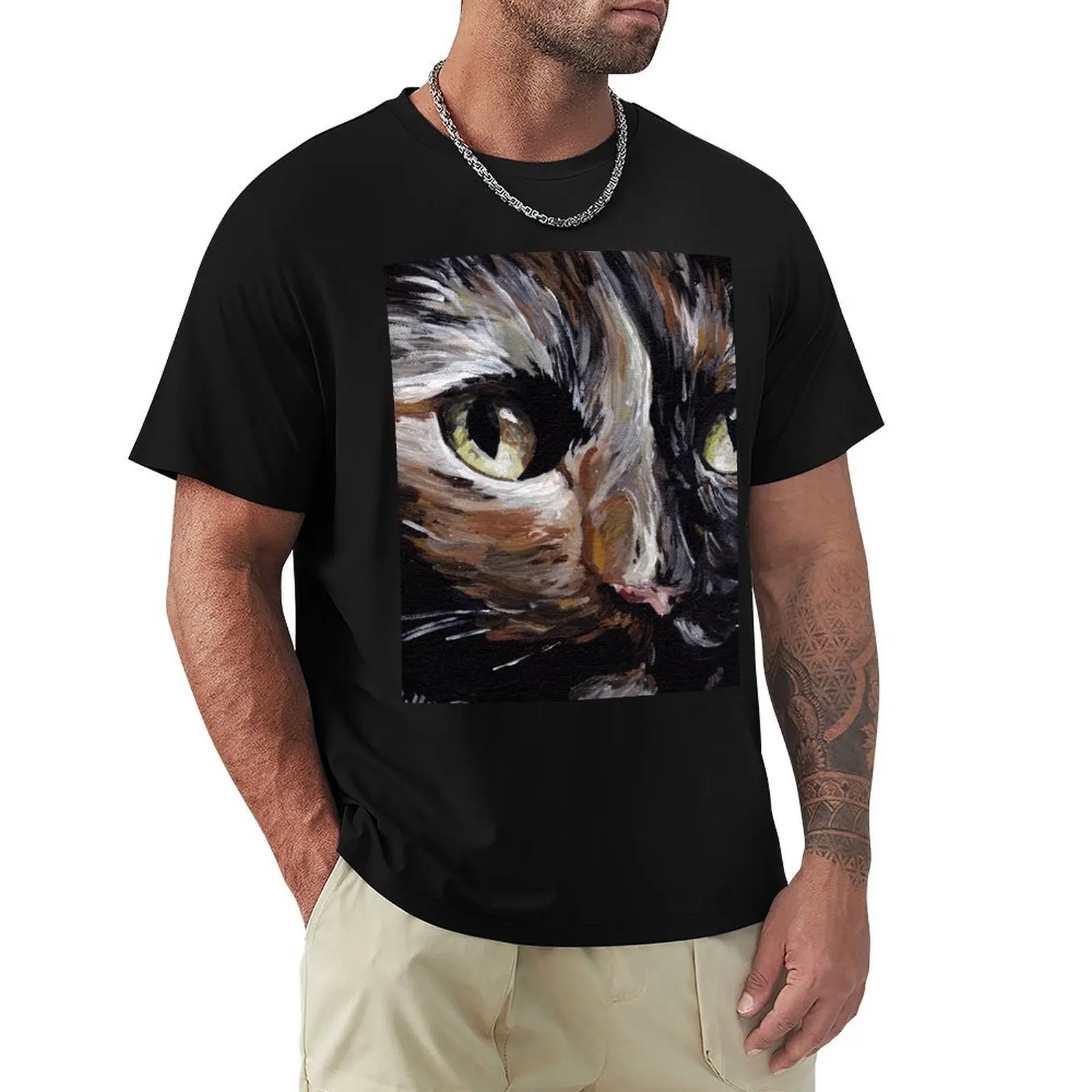 

Calico Cat Art T-Shirt T-shirts oversize Man t-shirt custom shirt mens graphic t-shirts hip hop
