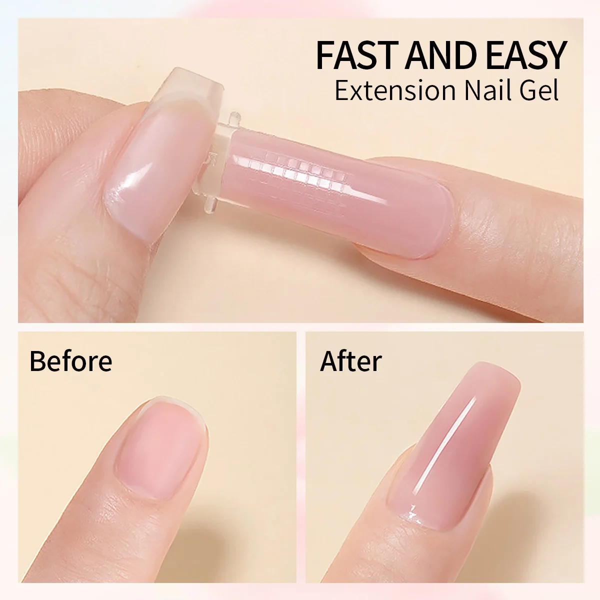 LIMEGIRLエクステンションネイルUVジェルポリッシュセット、ネイル用UVポリアクリルニスキット、マニキュアセット、144個のクイックビルディングモールド付き