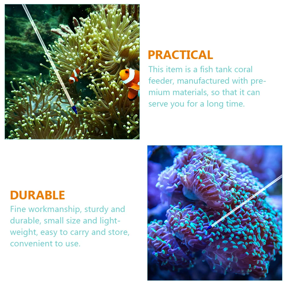 

2pcs Coral Feeder Tube Silicone Glass Long Aquarium Fish Feeder For Coral Reef Phytoplankton Brine Shrimp Feeding Lightweight