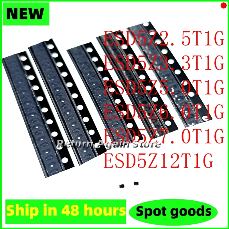 10pcs/LOT ESD5Z3.3T1G ESD5Z2.5/5.0T1G 5Z6.0/7.0T1G ESD5Z12T1G SOD523 ESD/TVS electrostatic protection diode brand new