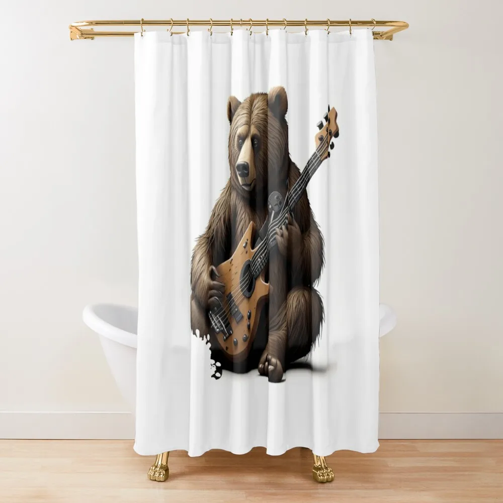 

Bear play Guitar Vol 1 Shower Curtain Bathroom Accessories Anime Bathroom Bathroom Deco Box Curtain