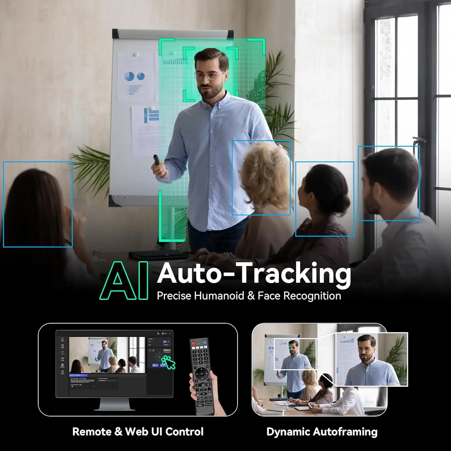 

New Tenveo 12x Zoom PTZ Conference Camera 4K UHD AI Auto Tracking With USB3.0/HDMI/LAN POE IP Live Streaming Camera