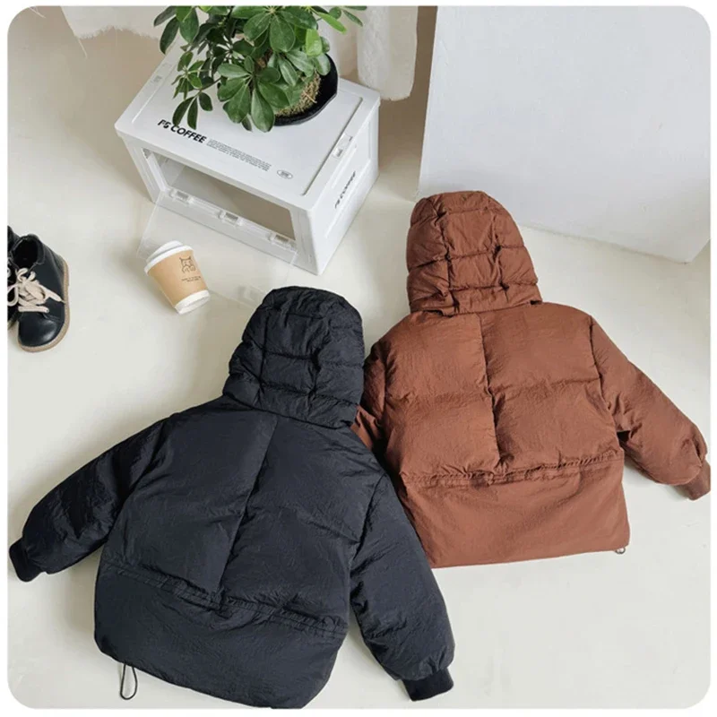 MILANCEL Children\'s Down Jacket Winter New Kid\'s Clothing Korean Version Boys Loose Solid Color Thick Coat Girls Warm Outwear