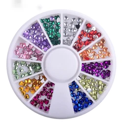 1 Box Heart Shape Acrylic Nail Art Decoration Wheel Glitter 3D Design Rhinestone Charm Jewelry Nail Tools