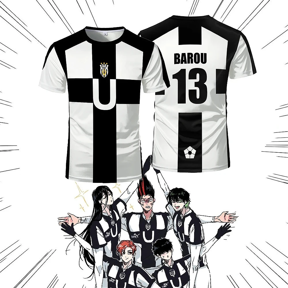 Blue Lock Full Print Men T‑Shirt Anime Cosplay Football Jersey