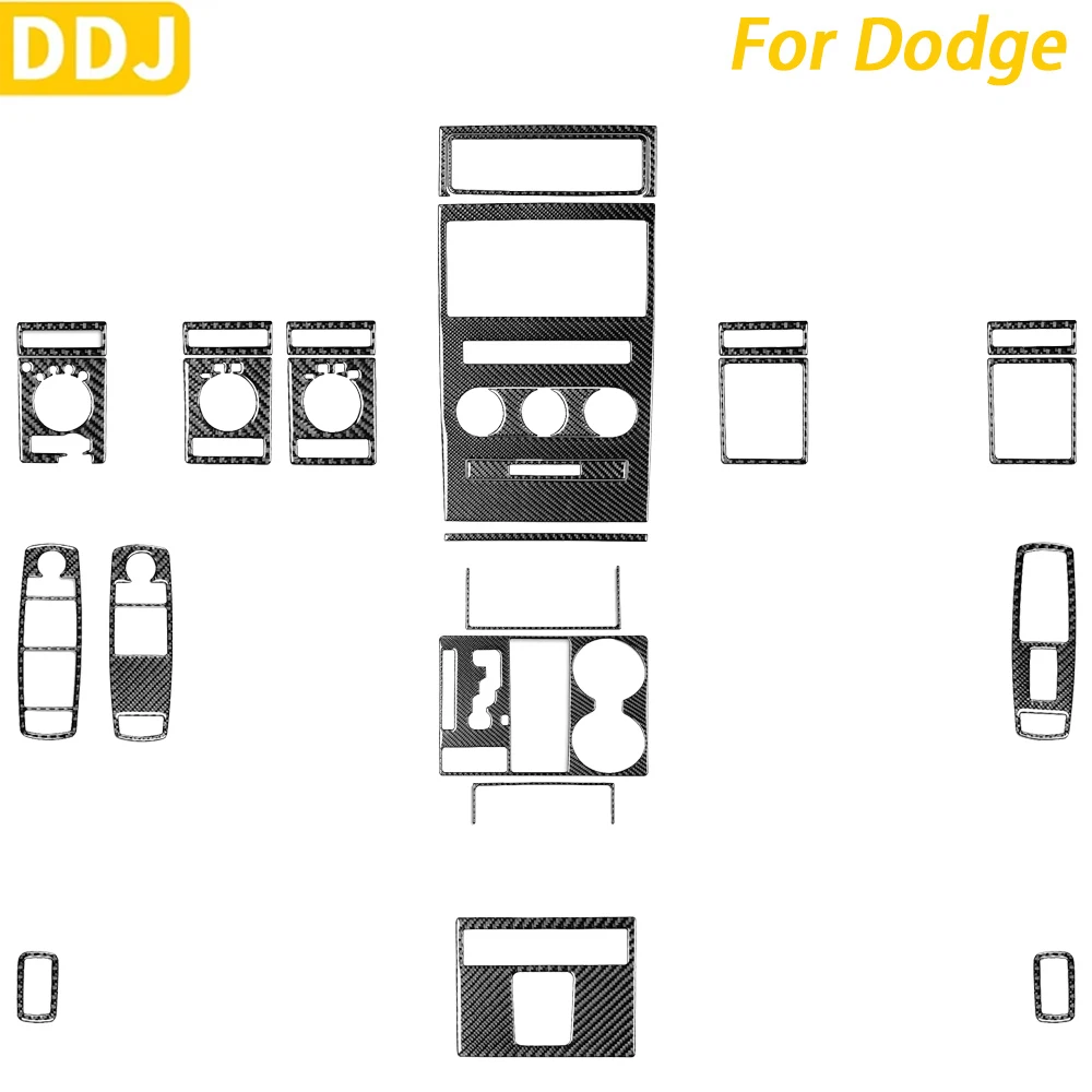 

For Dodge Ram 1500 2009-2012 Carbon Fiber Center Console Gear Shift Window Lift Panel Trim Set Car Interior Accessories Sticker