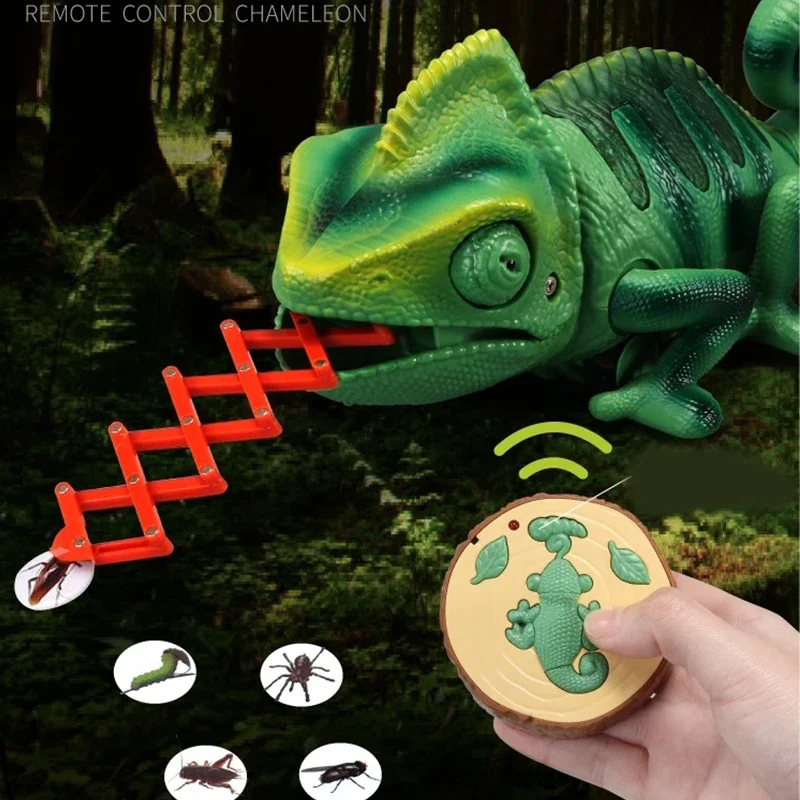 Child RC Animals Toys Chameleon Intelligent Lizard Hobbies Remote Animal Control Toy Electronic Model Reptile Toys Gift for Kids