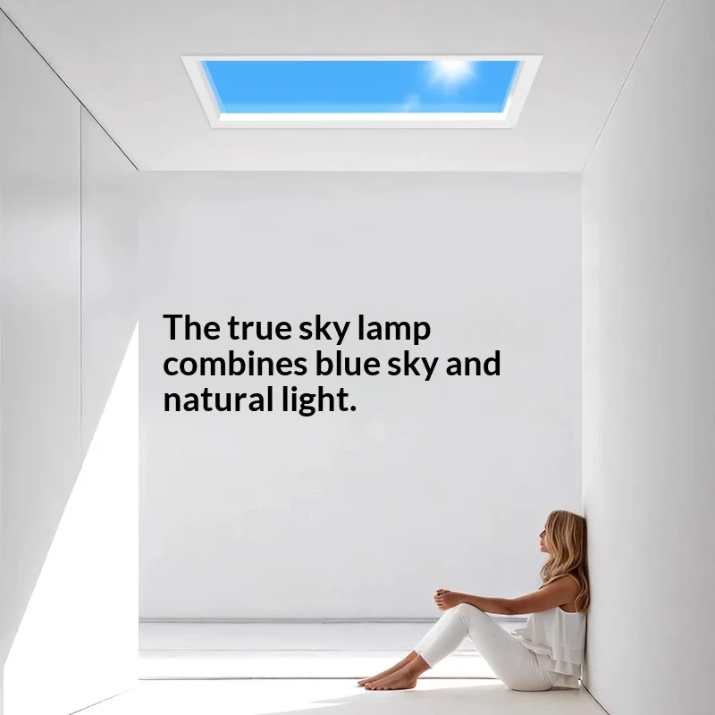 Ultra Thin Smart Integrated LED Skylight Ceiling Light Natural Sunlight Effect Kitchen Living Room Home Decor Acrylic New