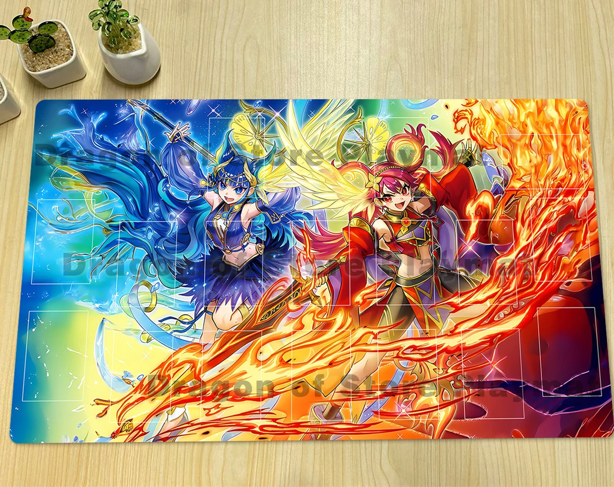 YuGiOh Uzuhime The Manifested Mikanko Play Mat Ha-Re The Sword Mikanko TCG CCG Pad Mirror Mikanko Trading Card Game Mat Mousepad