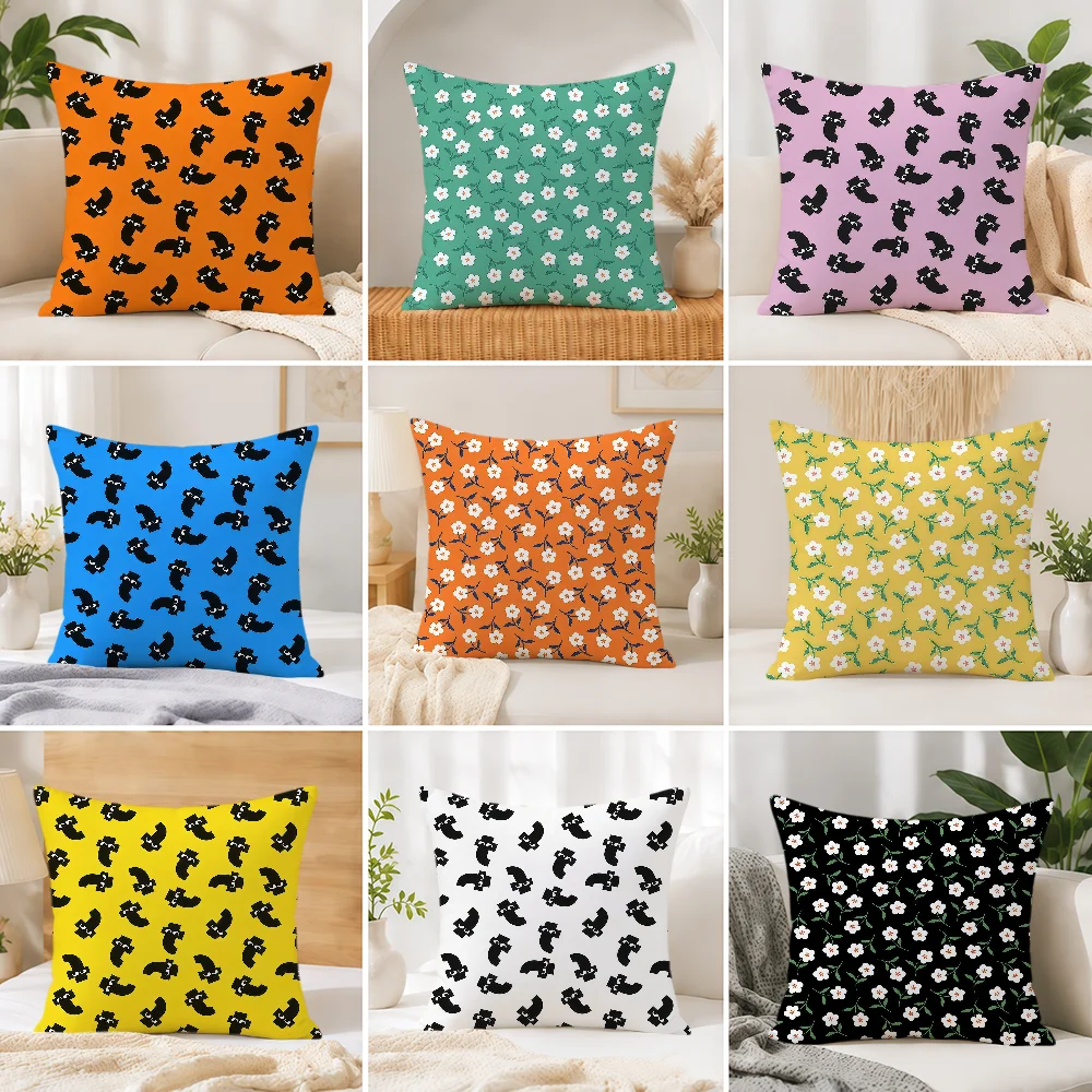 Fahison Modern Flower F-Flying T-Tiger Pattern Cushion Cover Soft Double Sided Pillowcase Gift Sofa Home Living Room Hogar Decor