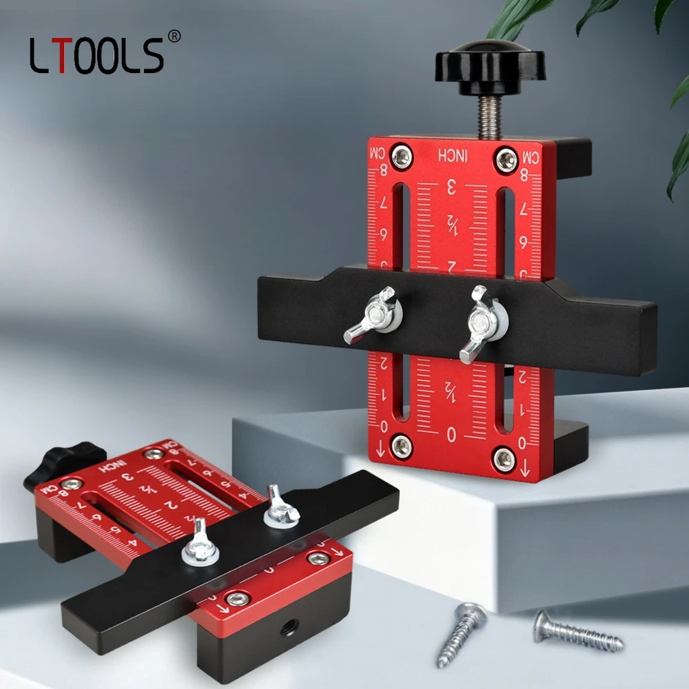 Adjustable Woodworking Cabinet Door Installation Jig - Precision Measurement Drilling Tool Manual Tool Kit for Home Renovation