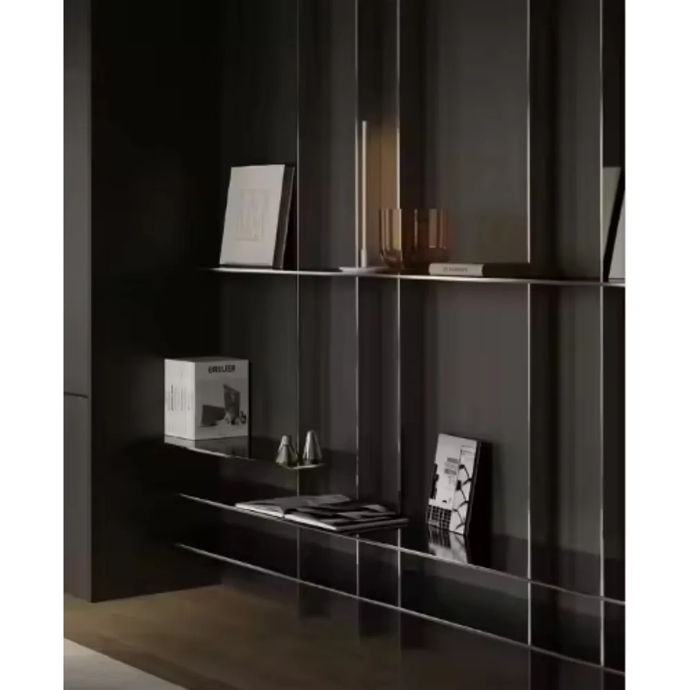 Steel Furniture Light Luxury Bookcase Home Furnishing Living Room Display Cabinet Floor-to-ceiling Bookcase Metal Cabinet