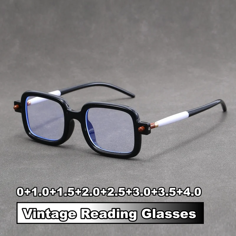 

Vintage Square Frame Reading Glasses Unisex Leightweight Prescription Glasses Retro Fashion Far Sight Presbyopia for Women Men