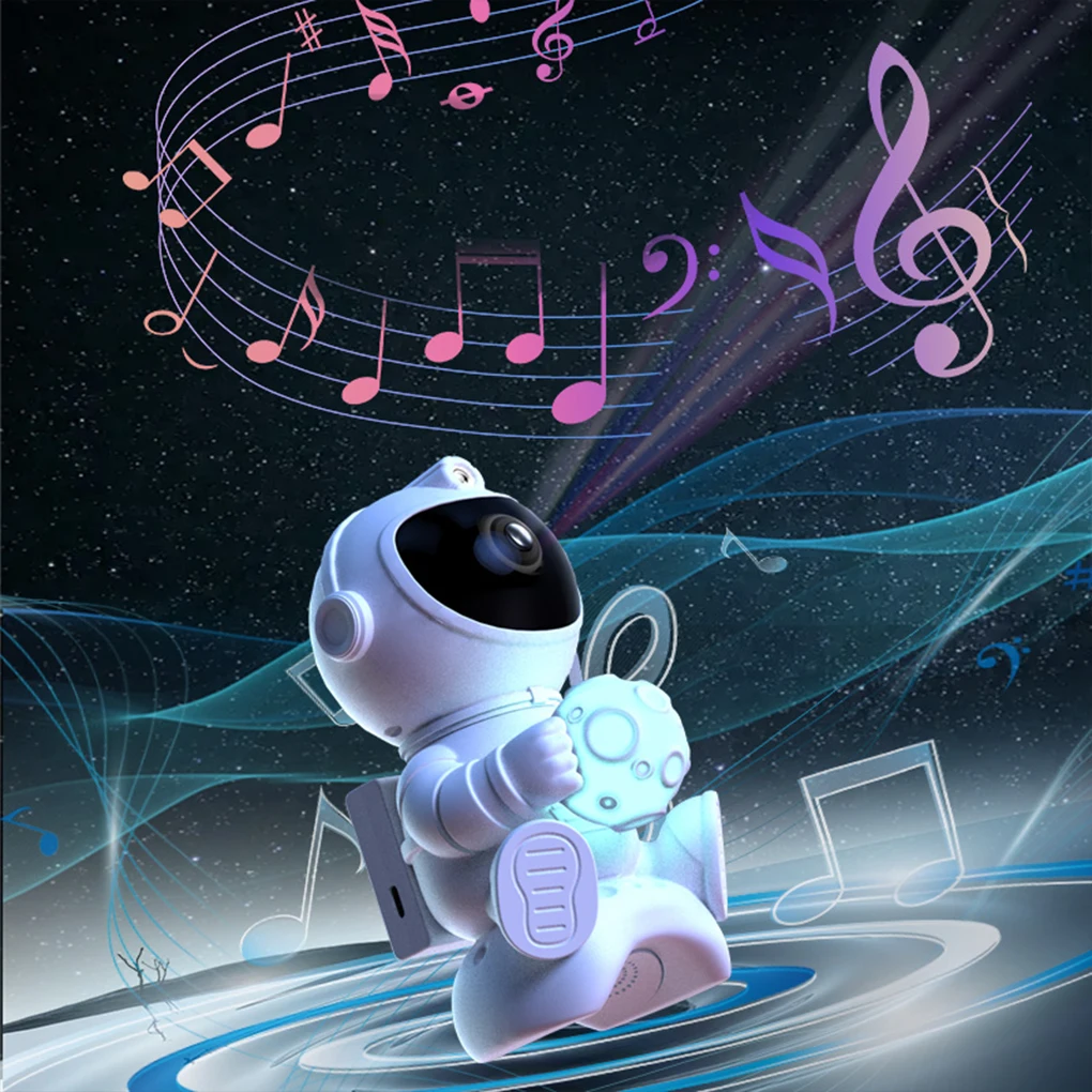 Astronauta led estrela projetor luz noturna galáxia projetores bluetooth alto-falante para quarto decoração crianças presente céu estrelado lâmpada