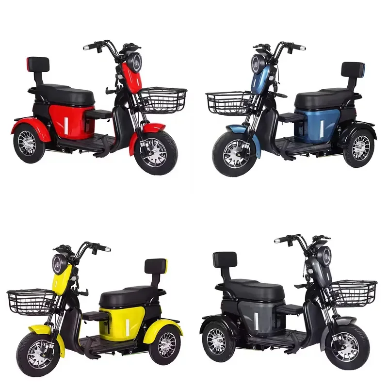 STROVAN 48V 500W Electric Three-Wheel Cargo Bike ABS Steel Electric City Scooter Baby Seat EEC Certified Electric Tricycle