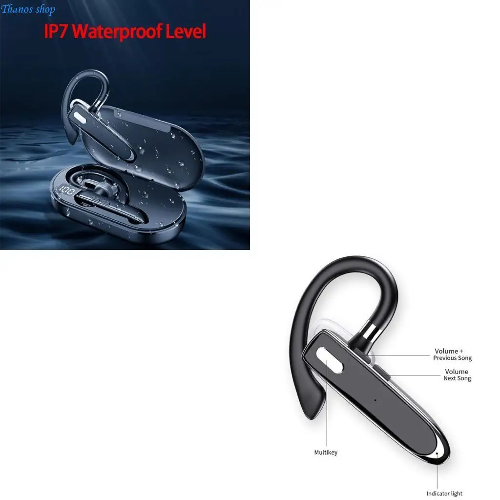 Wireless Earhook Earphone YYK-530 BT5.2 Single Ear Headphone Noise Reduction X37A
