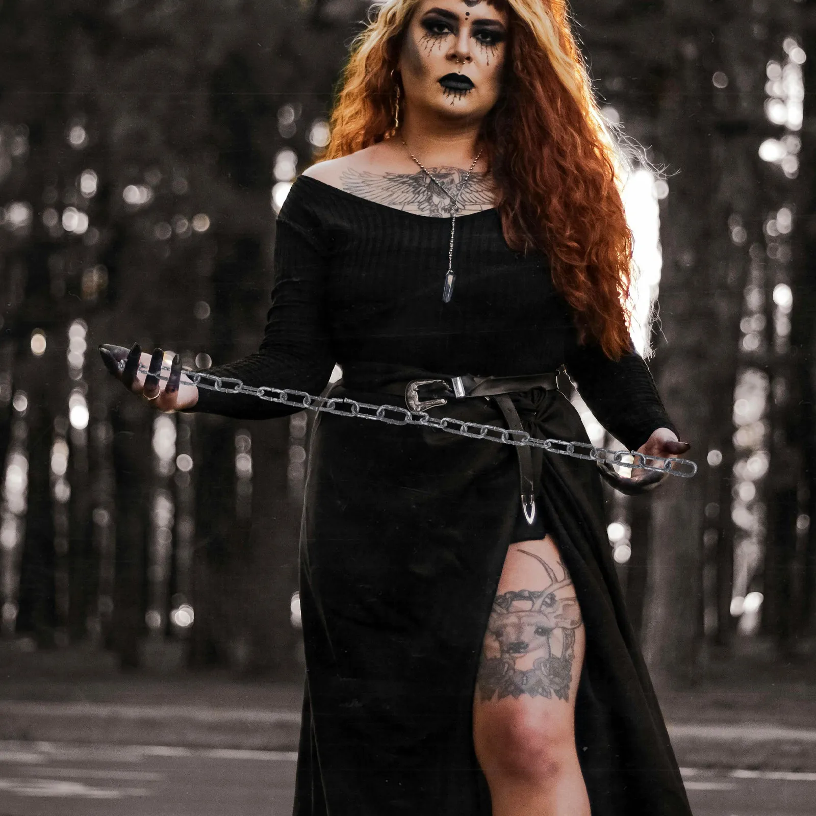 

Halloween Chain Prop Plastic Fake Chain Links Lifelike Design Spooky Decor for Cosplay Party Haunted House Performance Costume