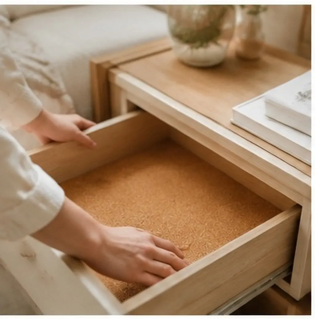 1 Roll Natural Cork Drawer Liner Flexible Cuttable Nonslip Shelf Liner Sheet for Kitchen Cabinet Bathroom Drawer Protection