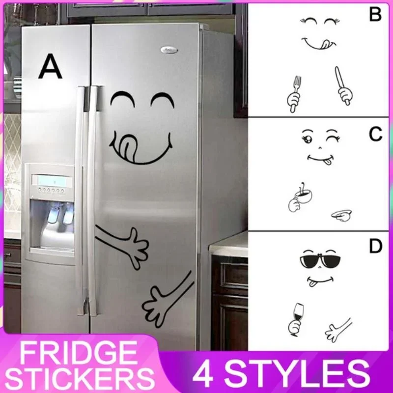Pegatinas de dibujos animados para nevera, decoración del hogar, pared, ventana, armario, cocina, puerta