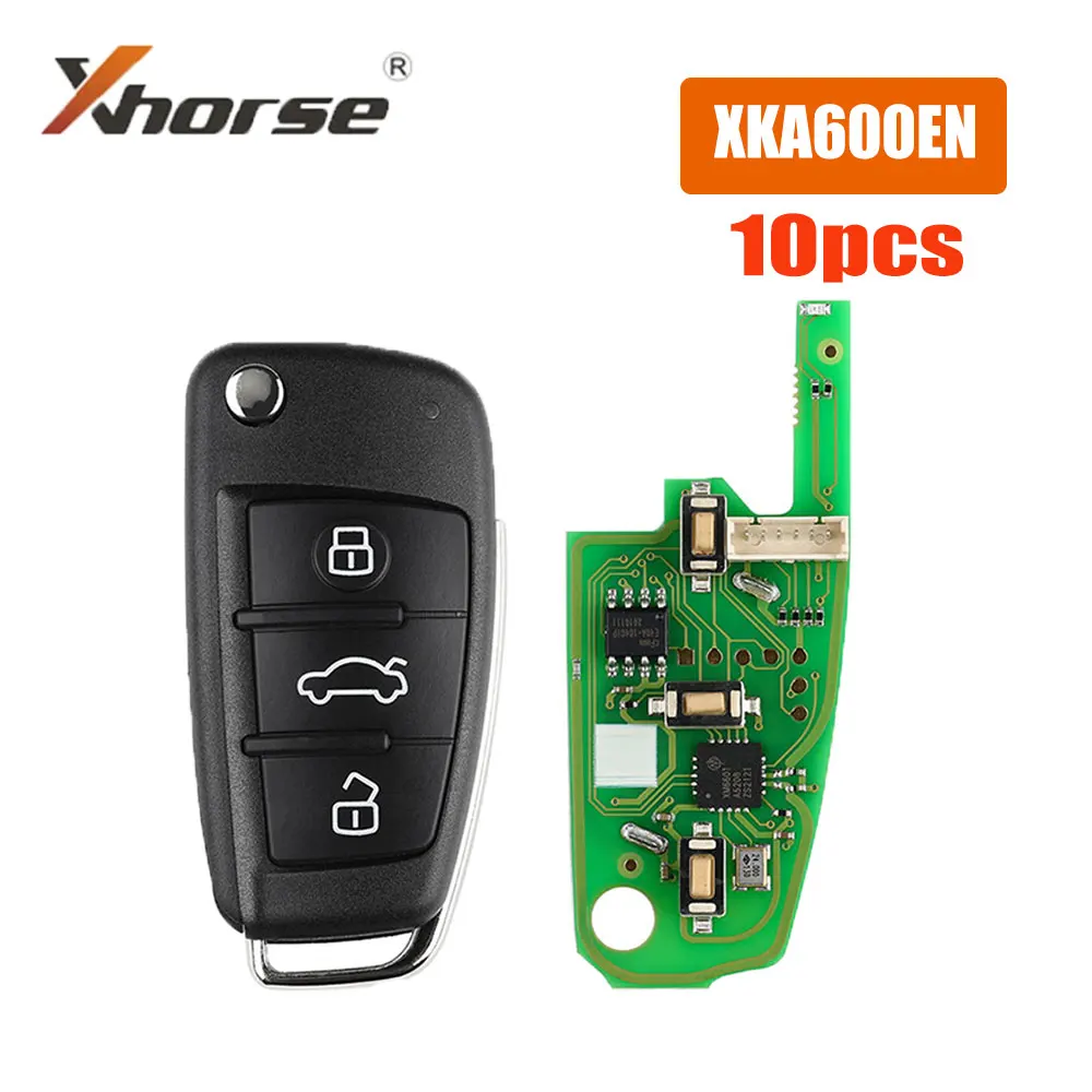 

10PCS Xhorse XKA600EN VVDI2 Wired Remote Key for Audi A6L Q7 Type Universal Car Remote Key 3 Buttons car key for VVDI Key Tool