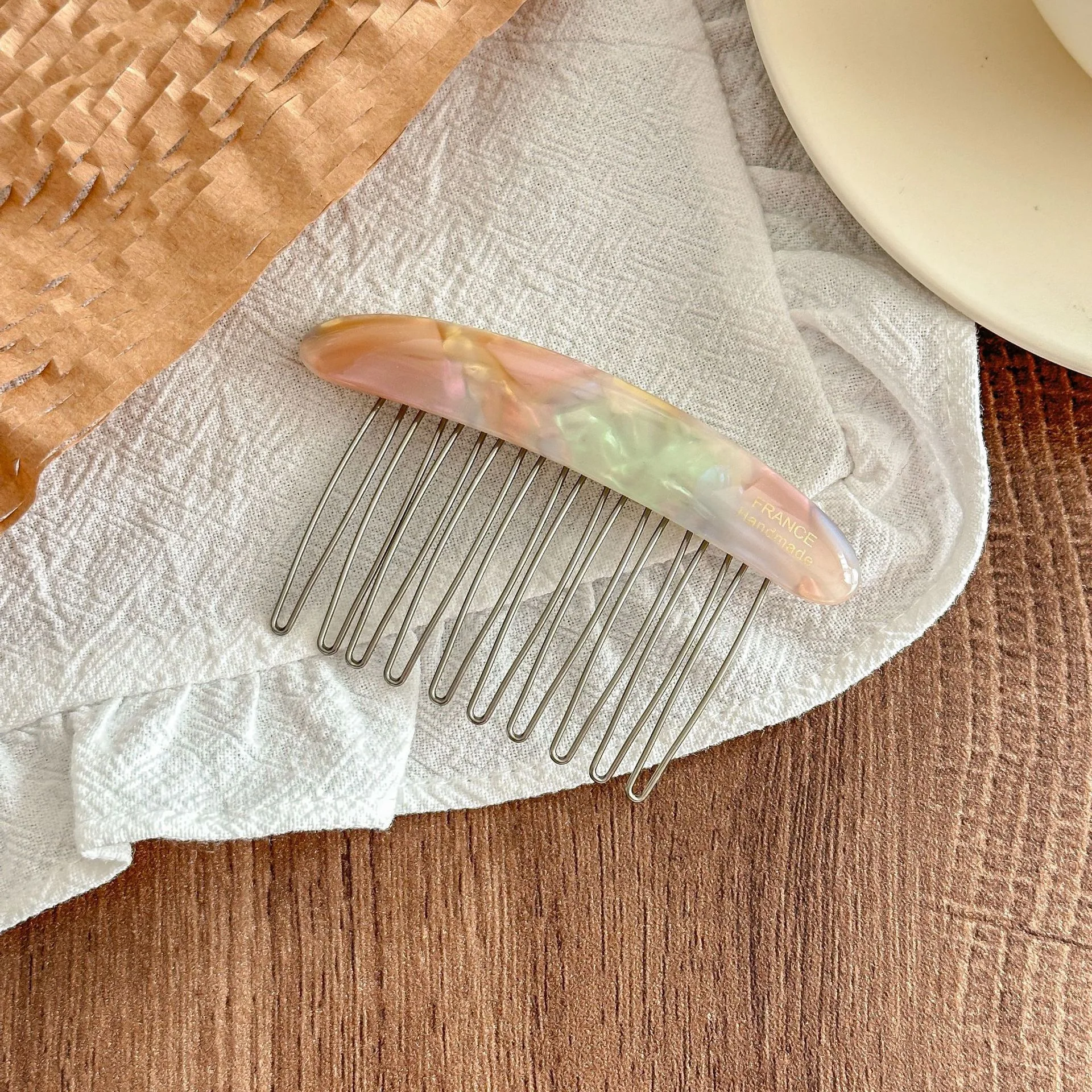 1 Stück koreanischer minimalistischer Haarkamm für die Stirnfransen, luxuriöser und modischer Stil, elegante Retro-Haarspange, seitliche Haarspange – Detail 8