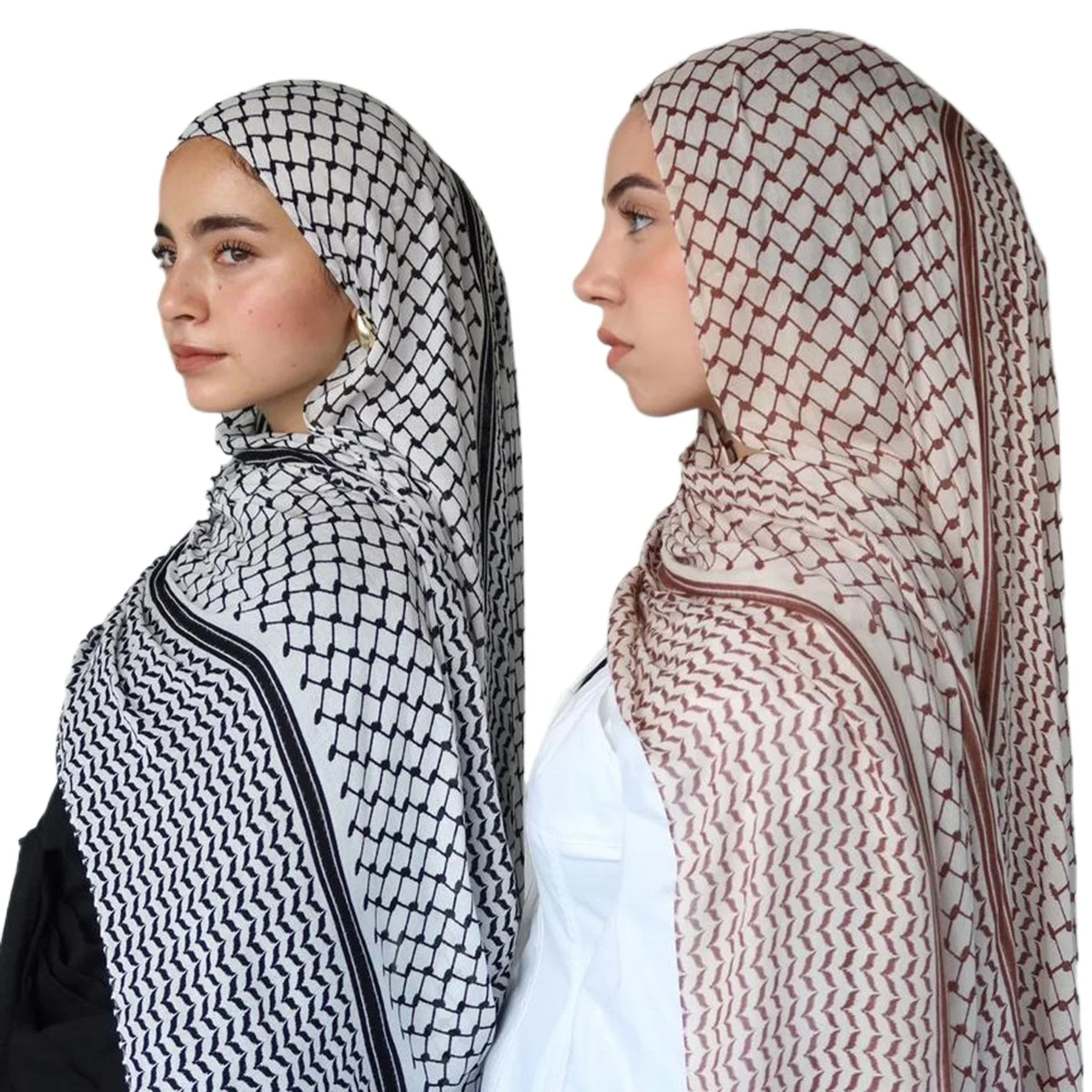 70*180cm Keffiyeh sciarpa testa araba donna Foulard stampa scozzese Hijab scialli e impacchi in Chiffon morbido Pashmina Foulard musulmano