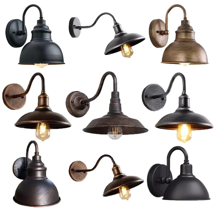 DARHYN Vintage mur LED lampe Style industriel Antique fer Art extérieur couloir lumière E27 pour Restaurant hall d'entrée couloirs