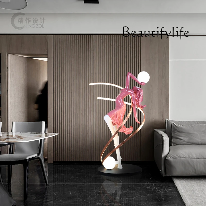 Italian light luxury figure sculpture ornament home stairs dance art decoration creative floor ornament